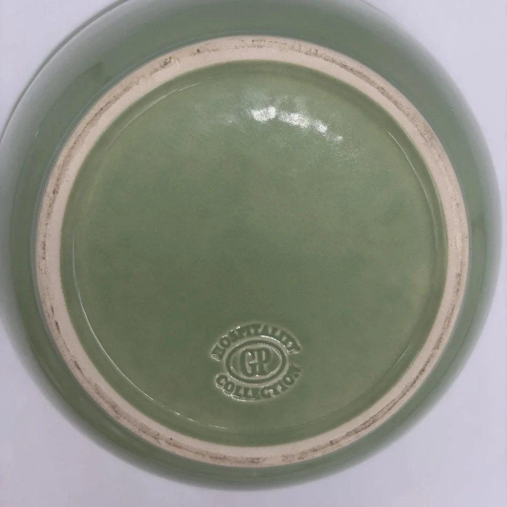 Gail Pittman Sage Green Stoneware Hospitality Mixing Serving Bowl 9.25